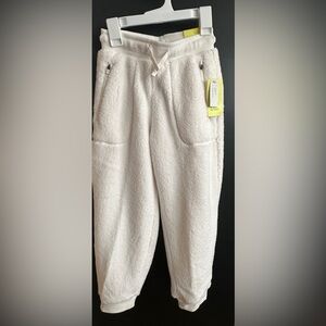 All in Motion Kids White or Black Faux Shearling High Rise Joggers NEW